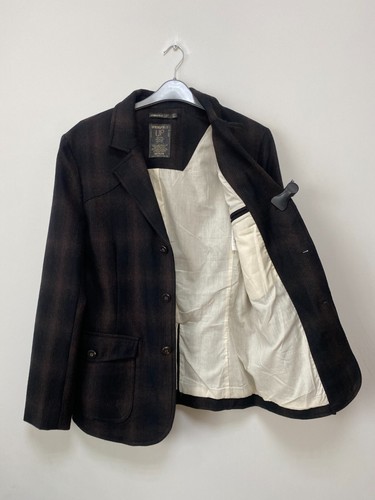 Springfield Men's Brown Checked Wool Blend Blazer Jacket Size M - Picture 4 of 7