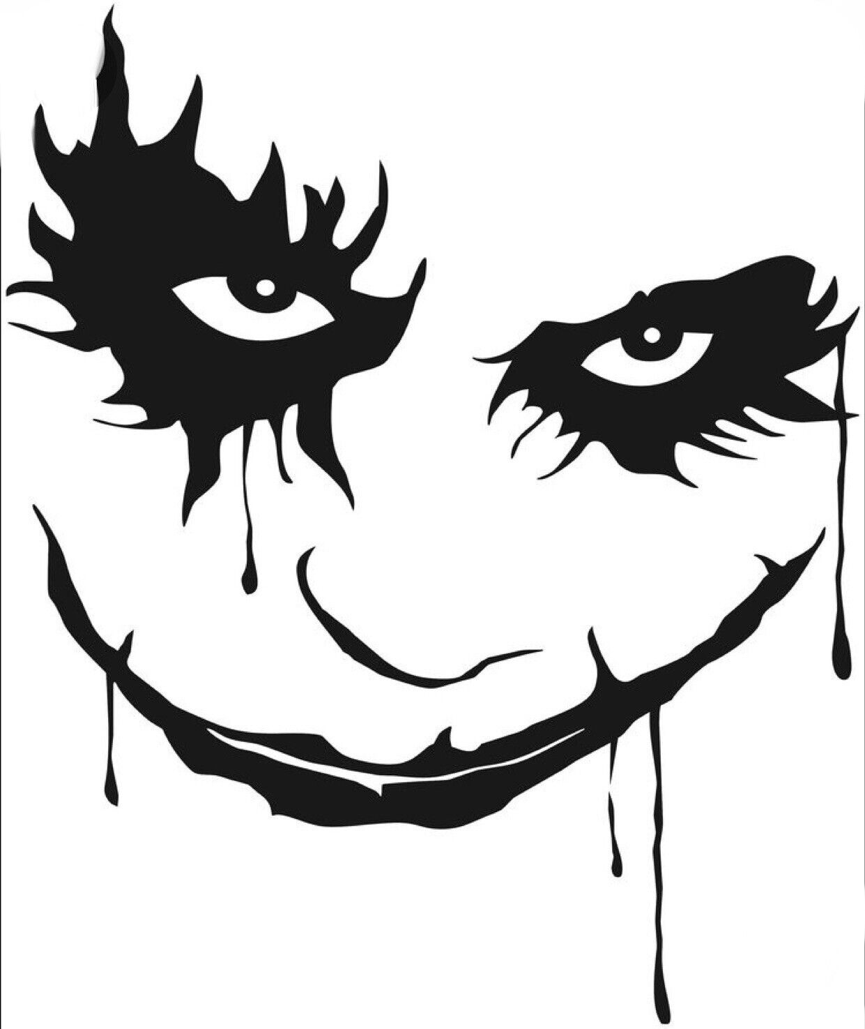 Joker Face White Vinyl Decal Sticker | eBay