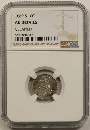 1869-S 10C NGC AU Details Liberty Seated Dime