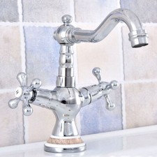 Polished Chrome Bathroom Kitchen Bar Vessel Sink Swivel Faucet Mixer Tap ssf665