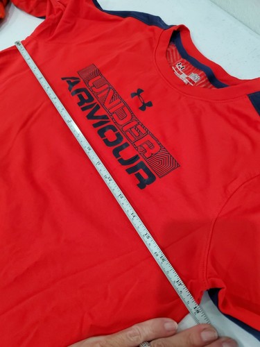 UNDER ARMOUR Coldgear Loose Navy Red Pullover Shirt Youth L - Picture 6 of 8