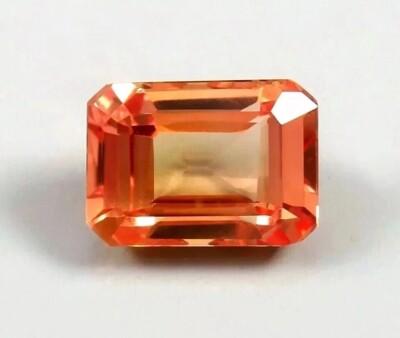Padparadscha Sapphire Natural 8+ Ct Emerald Cut  Loose Gemstone