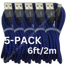 5 Pack 6Ft Fast USB Cable For Apple iPad Pro Air 2 mini 4 Charger Charging Cord