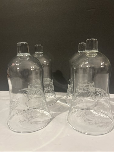 Set Of 4 Home Interior Clear Glass Votive Candle Holder VTG Sleigh Ride Sconce - Picture 3 of 18