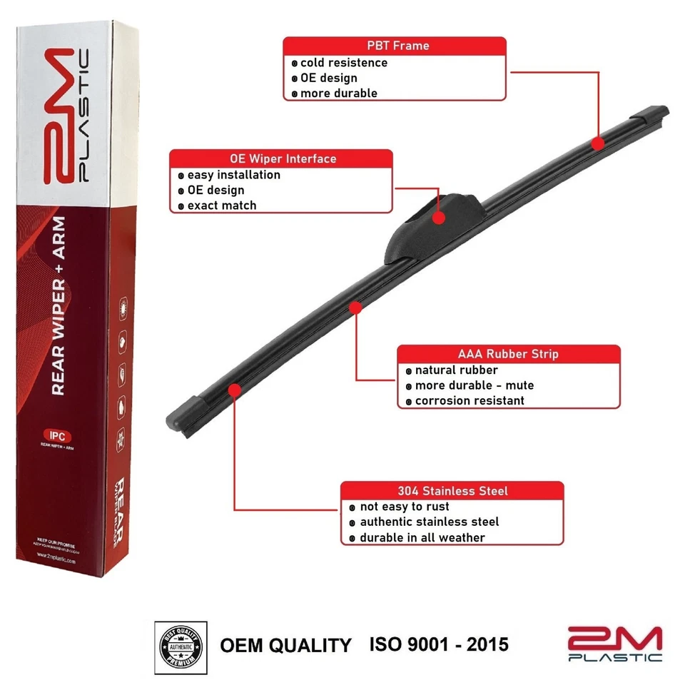 Brazo y cuchilla limpiaparabrisas trasero para Kia NIRO 2017-2022 NIRO EV 2019-2022 calidad OE Foto 3 de 3