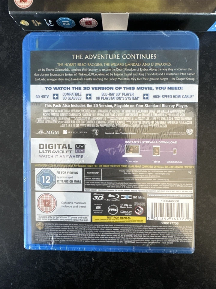 The Hobbit: The Desolation of Smaug  Blu Ray 3D + Blu Ray + Slipcover - NEW - Image 4 of 4