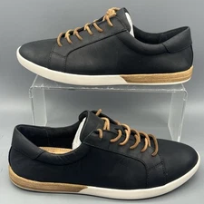 KORK-EASE Paislee Women's Size 8 Black Leather Slip-On Cork Insole Sneakers NWOB