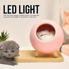   Pink Cute Cat Night Light Little Pet House LED Night Lamp Bedroom Lighting