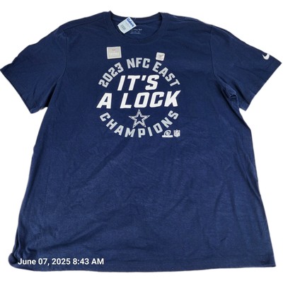 Nike Dallas Cowboys 2023 NFC East Champions Locker Room Men's Tshirt XXL New Tag