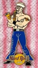 2003 HARD ROCK CAFE FT. LAUDERDALE FLEET WEEK MUSCULAR NAVY SAILER SAXOPHONE PIN