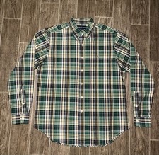 Ralph Lauren Classic Fit Green Plaid Long Sleeve Button Shirt Men  s Large