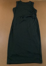 Banana Republic Womens Size Medium Dark Green Cozy Knit Ruched-Side Sheath Dress