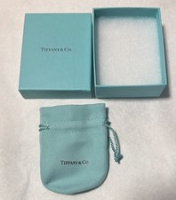 Tiffany Co Empty 3.75" x 3" x 1.5" Blue Gift Box/Travel Pouch 2pc set Dusty