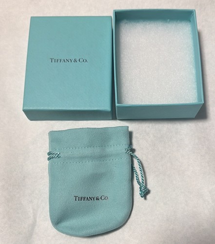 Tiffany & Co Empty 3.75" x 3" x 1.5" Blue Gift Box/Travel Pouch 2pc set βDustyβ
