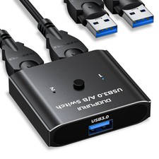 USB 3.0 BiDirectional Switch 2 In 1 Out Switcher 2 Computer Share Printer
