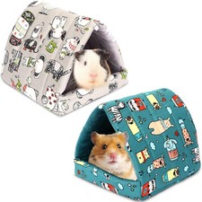 2 Pack Guinea Pig Hideout,Guinea Pig Bed Washable Small Animal House Cage Acc...
