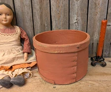 Antique Primitive Old Salmon Painted Wooden Dry Measure Pantry Box