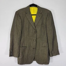 Hugo Boss SCOLA-HX Men's Sport Coat Blazer Three Button Linen Green Sz 38R