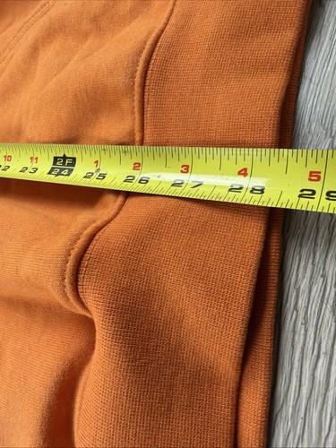 Carhartt Hoodie Mens Medium Orange Loose Fit Pullover Logo Sleeve - Afbeelding 7 van 7