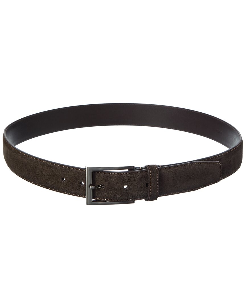 Brooks Brothers Feather Edge Italian Suede Belt Mens Brown 34 6990₽