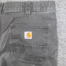 Carhartt Mens Relaxed Fit Work Pants Charcoal Gray 38x30 Cotton Blend Utility