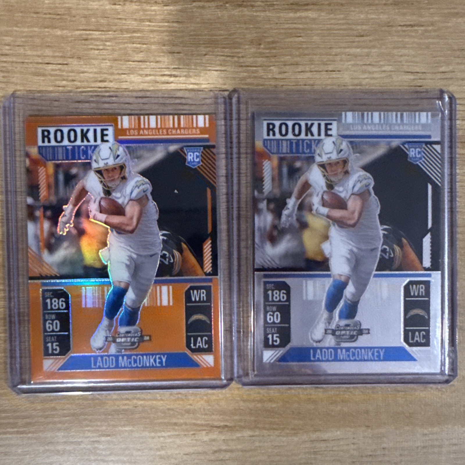 2024 Contenders Optic - Rookie Ticket Ladd McConkey #82 Orange 71/75 - See Pics