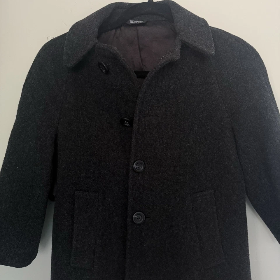 Christian Dior Jeune Homme Boys Wool Winter Overcoat Gray Size 14 USA Coat - Imagem 3 de 4