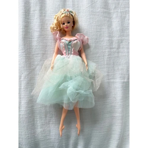 Vintage 1993 Mattel Barbie Doll Pink Mint Green Tulle Ballerina Gown Malaysia