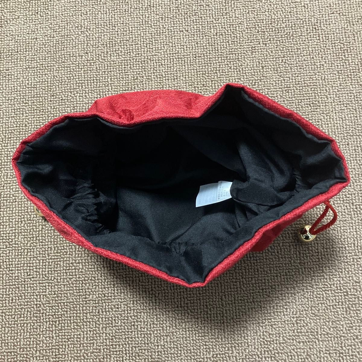 Japanese pattern drawstring bag red cherry blosso… - image 3