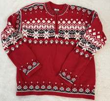 Hanna Andersson Holiday Red Black Xmas Nordic Fairisle Sweater Boys 130 8