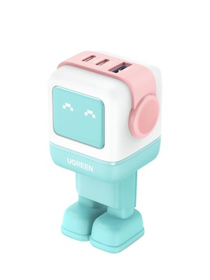 UGREEN Uno RG 65W 3-Port GaN Fast Charger Pink Blue EU Wall Universal,