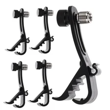  5pcs Mic Clamp Mount For Drum Kit - Adjustable Mic Clips Mounting Accessories -