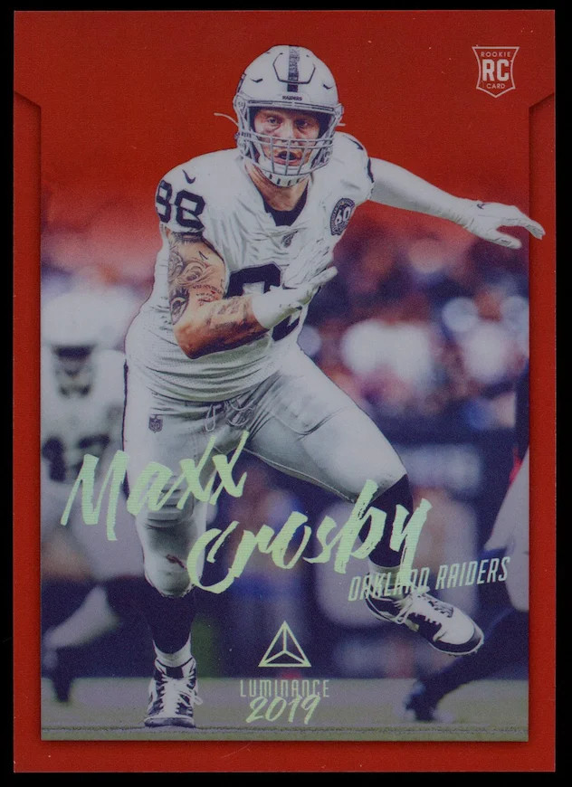 MAXX CROSBY 2019 Panini Chronicles Luminance Rookie Red Prizm /99 #222 Raiders