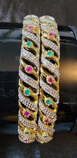 Women's bollywood artificial gold plated bangles size 2.8 bracelets Set Of 2