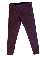 Tuff Athletics Women’s Purple Active Leggings M High Waist Zip Pocket Stretch