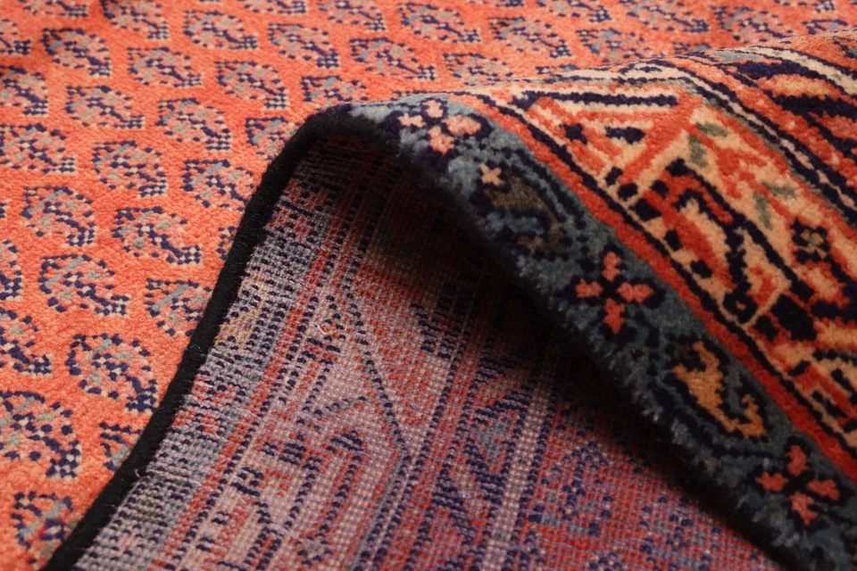 Alfombra de corredor vintage anudada a mano alfombra de lana oriental tradicional de 3'6" x 10'6" Foto 4 de 4