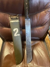 US WW2 1944 Dated Legitimus Collins US Machete Sword w/ British Fiber Sheath