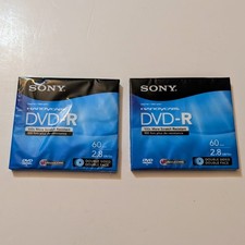 Lot Of 2 Sony Handycam Dvd-R Sealed 60min 2.8GB Double Sided Double Faced Discs