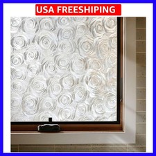 Window Privacy Film, Frosted Glass Decorative Static Cling, Removable Sun Blo...