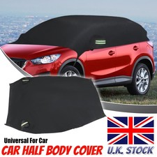 190T Half Car Cover Top Roof Sun UV/Rain Protection Waterproof Outdoor Universal