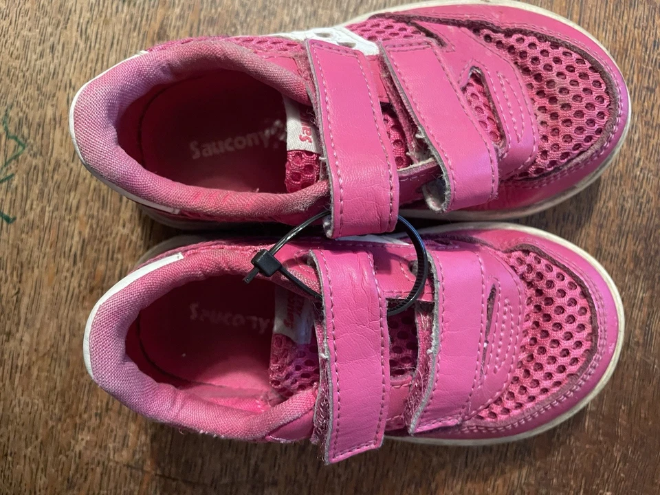 Zapatos Saucony Niñas Pequeñas Talla 7.5W Rosa Caliente Gancho y Lazo Foto 2 de 4