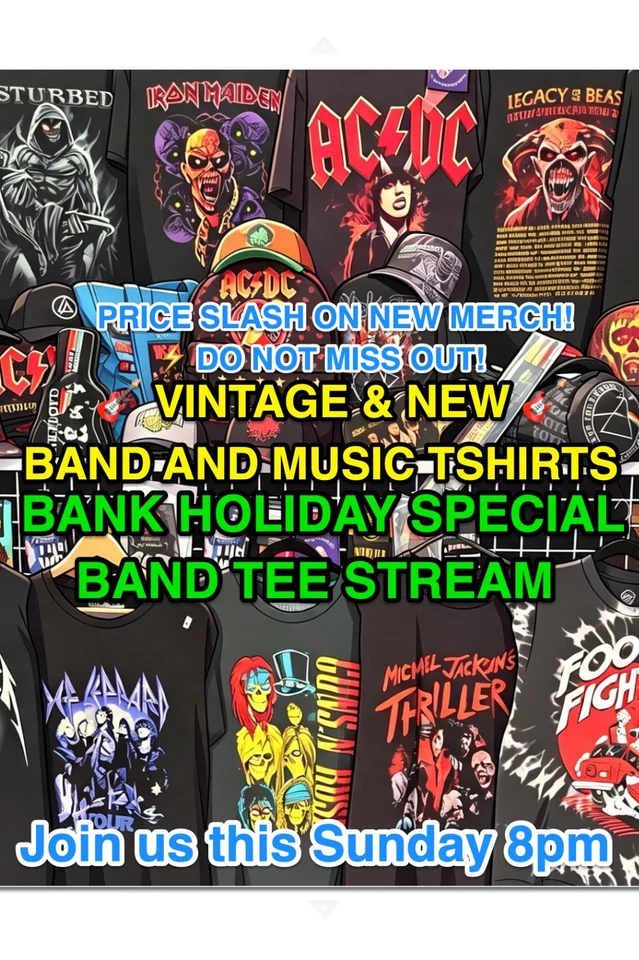 🎶 BANK HOLIDAY *BAND TEE* SUNDAY SPECIAL! 🎸 VINTAGE & NEW TSHIRTS