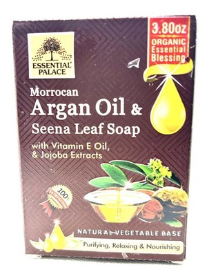 Essential Palace Morrocan Argan oil, Seena leaf, Vitamin E, Jojoba, 3.80oz,1 Bar