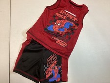 Marvel Boys Red Spider-Man 2 Piece Tank  Short Active Set Size 4