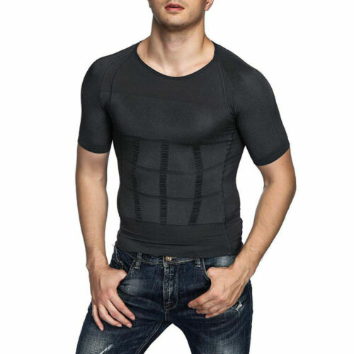 Herren schmales Shirt Körper Abnehmen Bauchformer Kontrolle Bauchunterwäsche Weste Gürtel USA - Bild 15 von 27