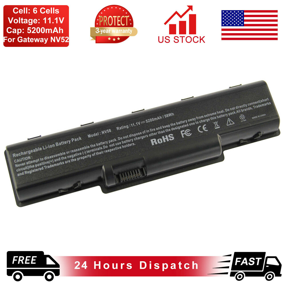 5200mAh Battery For Acer EMACHINE D525 D725 E525 E725 E527 E625 E627 ...