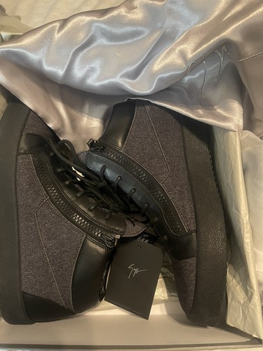 Giuseppe Zanotti London Grigio Dark Grey/Charcoal w box Italy Sz 46 12-12.5 US - Picture 3 of 11
