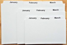 Jan-Dec MONTHLY INDEX CARDS 8x5 6x4 5x3 JANUARY to DECEMBER Record Guide Divider