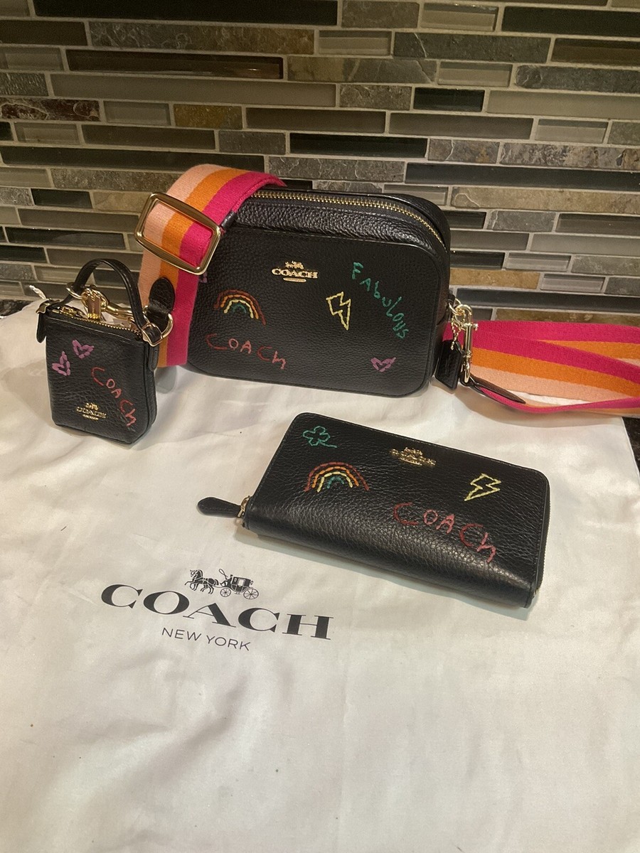 COACH　ショルダーバッグ COACH C7753 C 8274 Mini Camera Bag Diary Embroidery Wallet & Charm