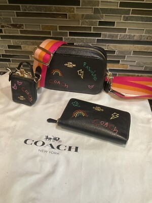 COACH　ショルダーバッグ COACH C7753 C 8274 Mini Camera Bag Diary Embroidery Wallet & Charm